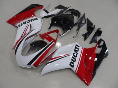 Carénage Moto Ducati 848 1098 1198 07-14 - Rouge Blanc Noir Bon Marché