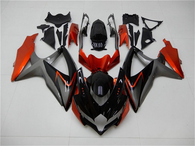 Carénage Moto Suzuki GSXR 600 / 750 K8 08-10 - Noir Orange Gris Carénage Moto Suzuki GSXR 600 / 750 K8 08-10 - Noir Orange Gris