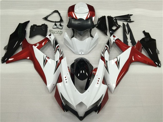 Carénage Moto Suzuki GSXR 600 / 750 K8 08-10 - Blanc Rouge Noir Carénage Moto Suzuki GSXR 600 / 750 K8 08-10 - Blanc Rouge Noir