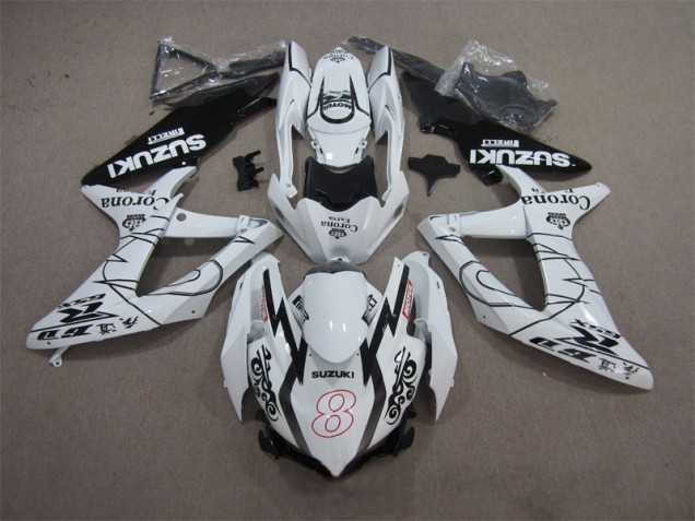 Carénage Moto Suzuki GSXR 600 K8 08-10 - Blanc Noir Corona Extra Motul 8 Carénage Moto Suzuki GSXR 600 K8 08-10 - Blanc Noir Corona Extra Motul 8