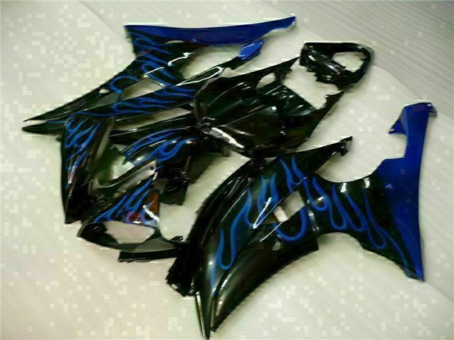 Carénage Moto Yamaha R6 08-16 - Bleu Flamme Noir Carénage Moto Yamaha R6 08-16 - Bleu Flamme Noir