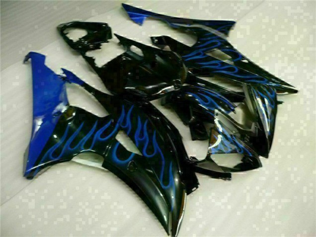 Carénage Moto Yamaha R6 08-16 - Bleu Flamme Noir Carénage Moto Yamaha R6 08-16 - Bleu Flamme Noir