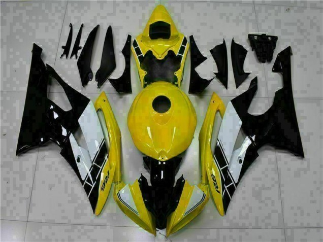 Carrosserie Moto Yamaha R6 08-16 - Jaune Noir Carrosserie Moto Yamaha R6 08-16 - Jaune Noir