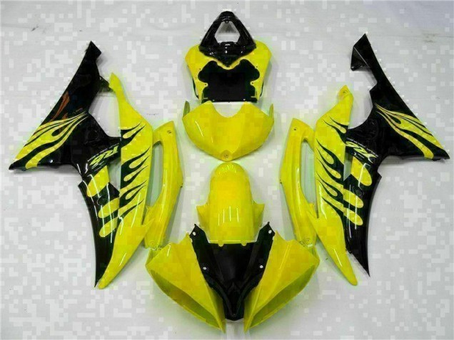 Carénages Moto Yamaha R6 08-16 - Jaune Noir Carénages Moto Yamaha R6 08-16 - Jaune Noir