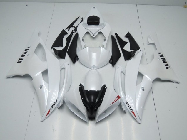 Carénage Moto Yamaha R6 08-16 - Blanc Nacré et Rouge Décalque Carénage Moto Yamaha R6 08-16 - Blanc Nacré et Rouge Décalque
