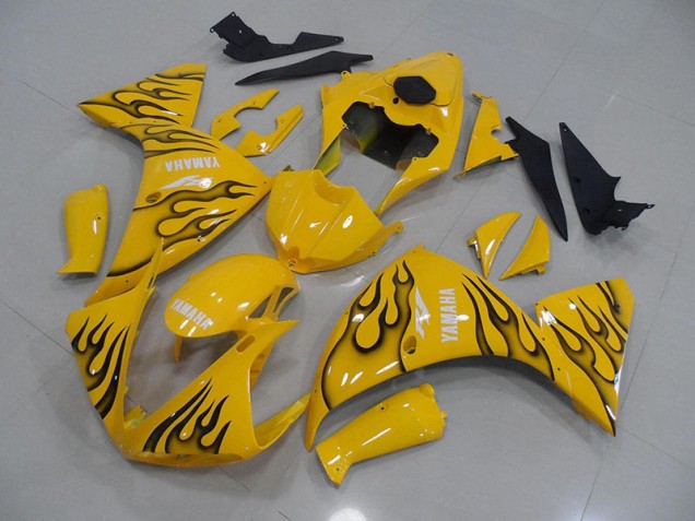 Carénage Moto Yamaha R1 09-11 - Jaune Noir Flamme Carénage Moto Yamaha R1 09-11 - Jaune Noir Flamme