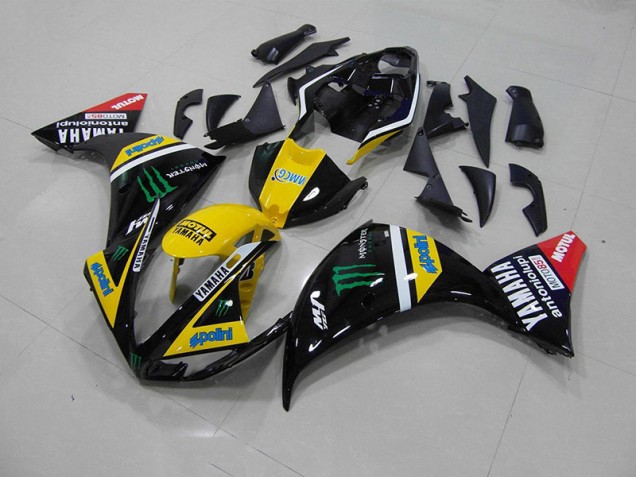 Carénages Moto Yamaha R1 09-11 - Jaune Noir Monster Carénages Moto Yamaha R1 09-11 - Jaune Noir Monster