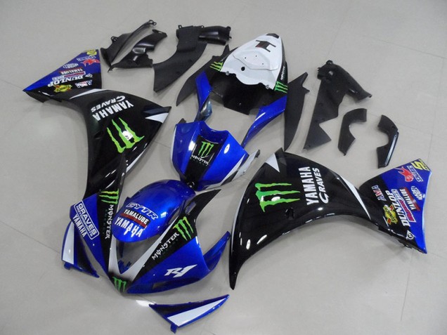 Carénage Moto Yamaha R1 09-11 - Bleu Noir Monster Carénage Moto Yamaha R1 09-11 - Bleu Noir Monster