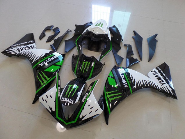 Carénage Moto Yamaha R1 09-11 - Blanc Vert Big Monster Carénage Moto Yamaha R1 09-11 - Blanc Vert Big Monster