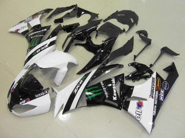 Carénage Moto Kawasaki ZX6R 09-12 - Blanc Monster Bon Marché