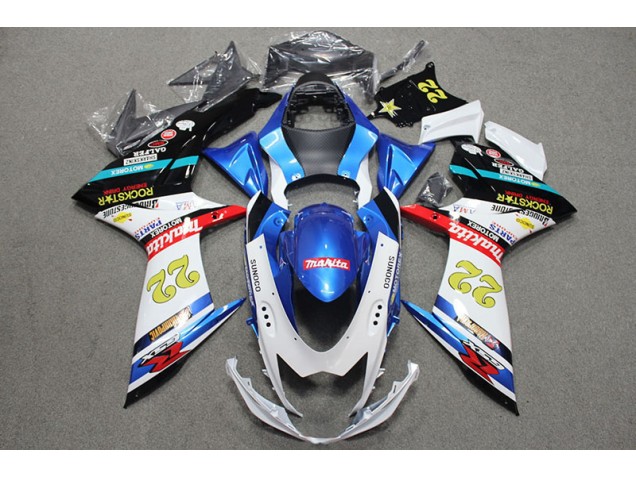 Carénage Moto Suzuki GSXR 600 K11 11-24 - Bleu Blanc Rouge Rockstar 22 Carénage Moto Suzuki GSXR 600 K11 11-24 - Bleu Blanc Rouge Rockstar 22