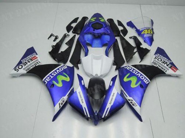 Carénage Moto Yamaha R1 12-14 - Bleu Blanc Noir Carénage Moto Yamaha R1 12-14 - Bleu Blanc Noir