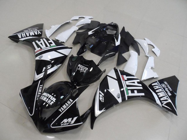 Carénages Moto Yamaha R1 12-14 - Noir Blanc Fiat Carénages Moto Yamaha R1 12-14 - Noir Blanc Fiat