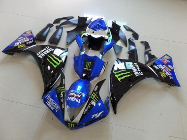 Carénage Moto Yamaha R1 12-14 - Bleu Noir Monster Bon Marché