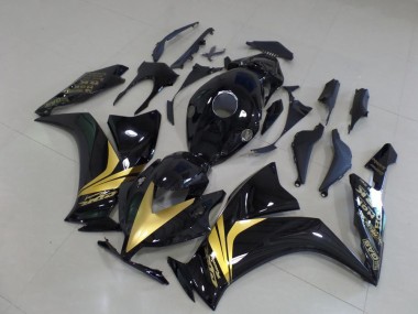 Carénage Moto Honda CBR 1000 RR 12-16 - Noir Brillant Or Décalque Bon Marché