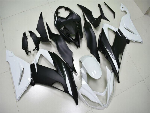 Carénages Moto Kawasaki ZX6R 13-18 - Blanc Noir Carénages Moto Kawasaki ZX6R 13-18 - Blanc Noir