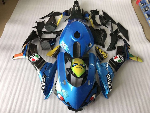 Carénage Moto Yamaha R1 15-19 - Bleu Requin Carénage Moto Yamaha R1 15-19 - Bleu Requin