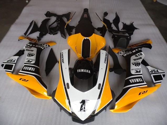 Carénage Moto Yamaha R1 15-19 - Jaune Blanc Noir Carénage Moto Yamaha R1 15-19 - Jaune Blanc Noir