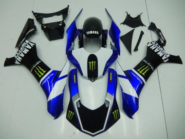 Carénage Moto Yamaha R1 15-19 - Noir Bleu Monster Bon Marché